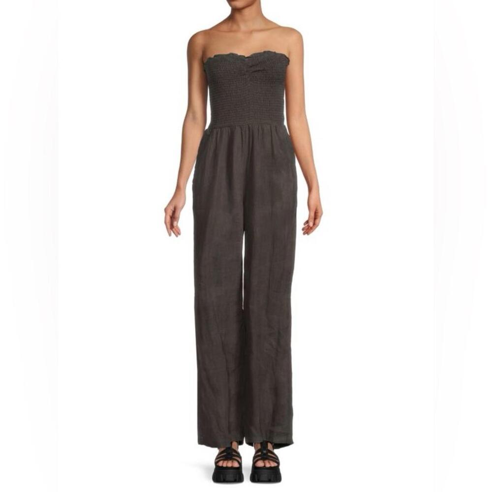 Faherty Charcoal Wide Leg Jumpsuit